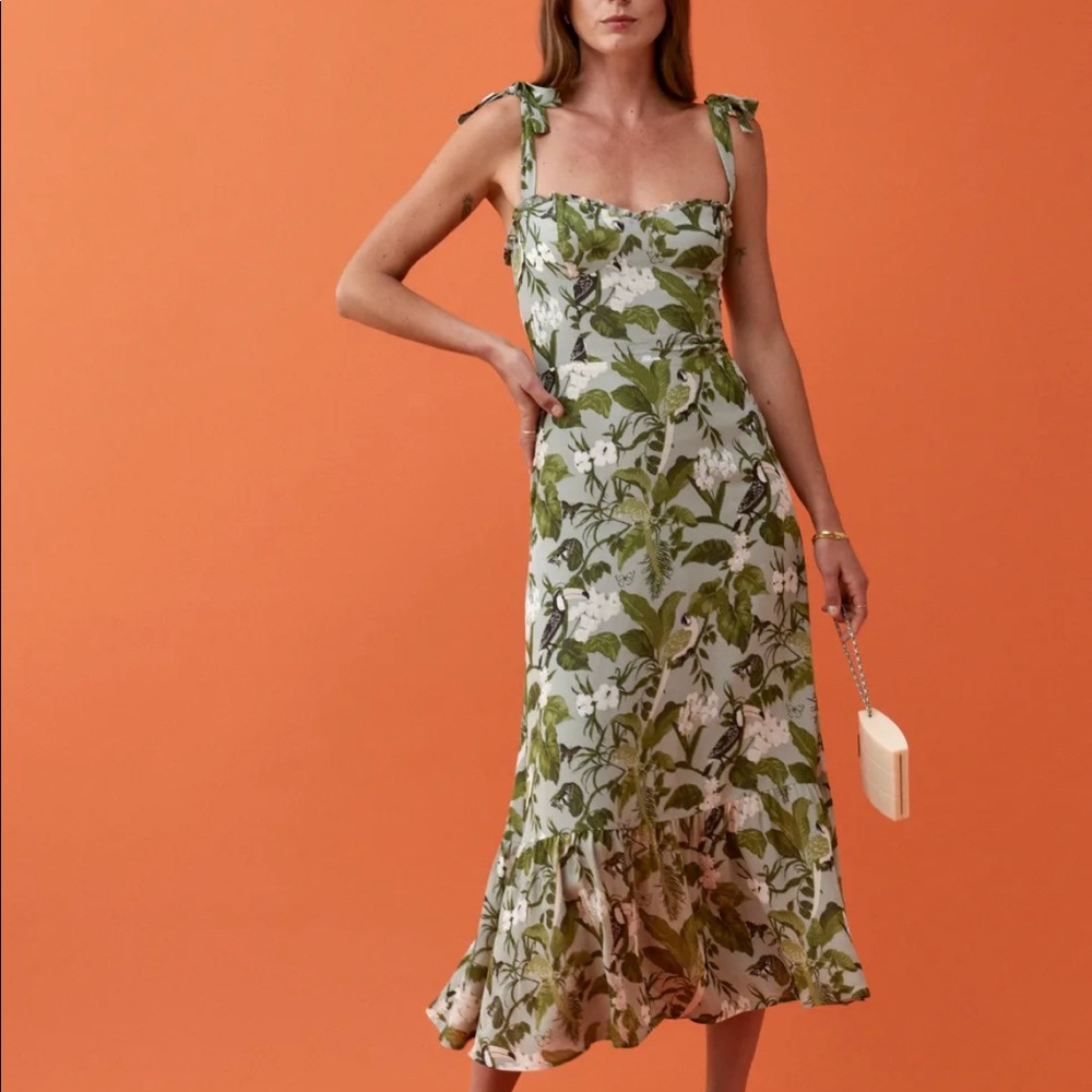 Reformation Nikita Tropical MIDI Dress- Size 12